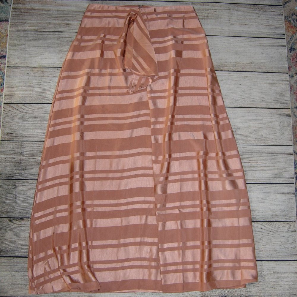 Grade and Gather Pink Satiny Stripe Skirt S